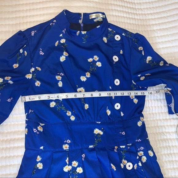 Wayward Fancies eShakti Dress Blue Floral Midi Size S 6 - Picture 8 of 11